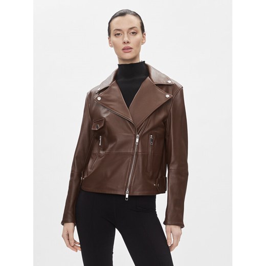 Boss Ramoneska Sajina 50505622 Brązowy Slim Fit ze sklepu MODIVO w kategorii Kurtki damskie - zdjęcie 182596010