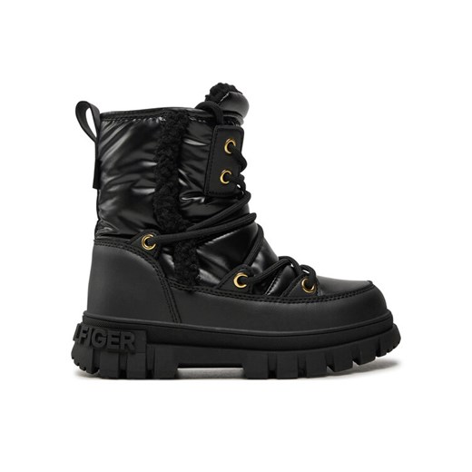 Tommy Hilfiger Śniegowce Fur Boot T3A5-33610-1695 M Czarny ze sklepu MODIVO w kategorii Buty zimowe dziecięce - zdjęcie 182596070