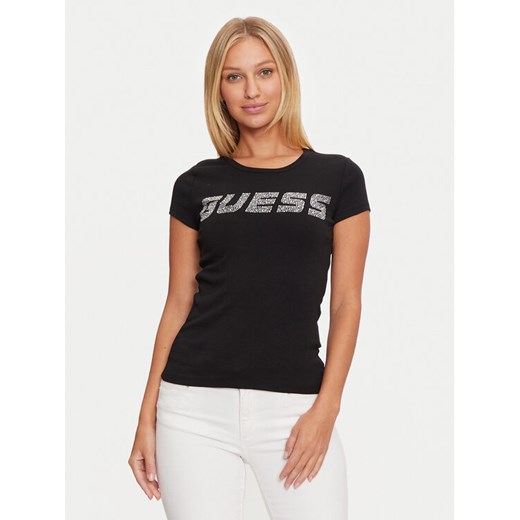 Guess T-Shirt V4BI16 KCIV1 Czarny Regular Fit ze sklepu MODIVO w kategorii Bluzki damskie - zdjęcie 182596133