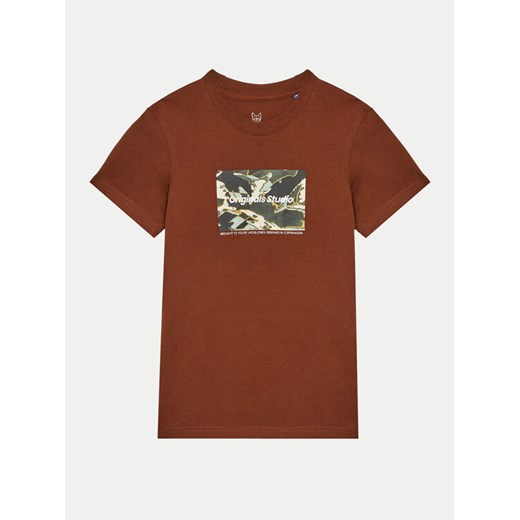 Jack&Jones Junior T-Shirt Vesterbro 12267453 Brązowy Standard Fit ze sklepu MODIVO w kategorii Bluzki dziewczęce - zdjęcie 182596194