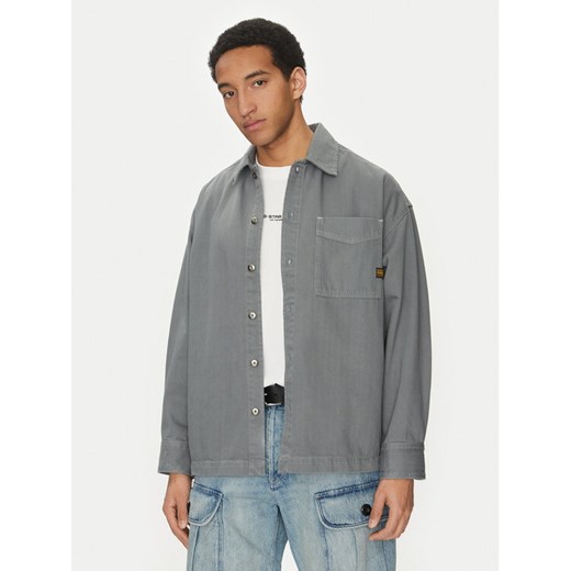G-Star Raw Koszula D23007-D300 H116 Szary Boxy Fit ze sklepu MODIVO w kategorii Koszule męskie - zdjęcie 182596210