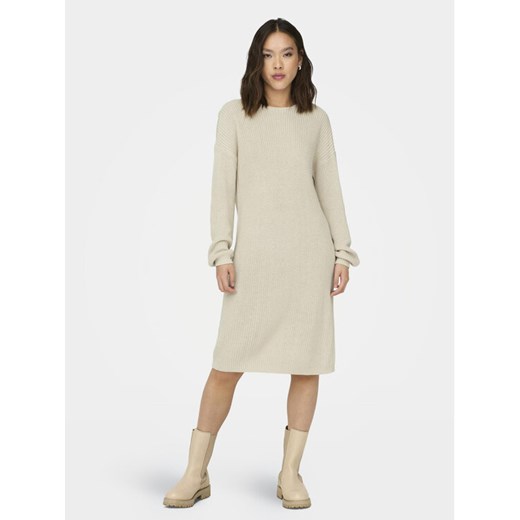 ONLY Sukienka dzianinowa Xenia 15243197 Beżowy Regular Fit ze sklepu MODIVO w kategorii Sukienki - zdjęcie 182596221
