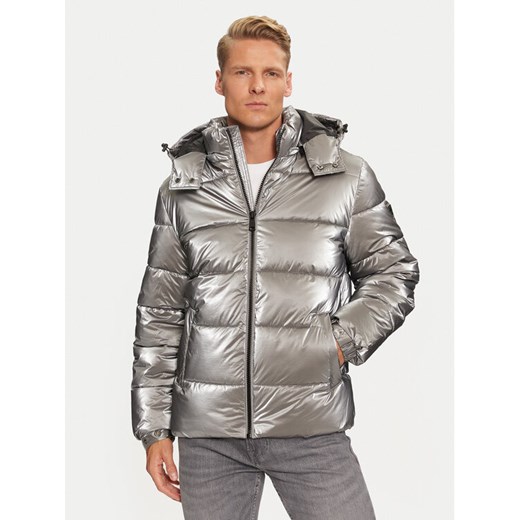 Guess Kurtka zimowa M4BL46 WGJT0 Srebrny Regular Fit ze sklepu MODIVO w kategorii Kurtki męskie - zdjęcie 182596271
