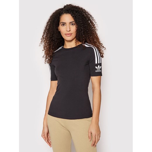 adidas T-Shirt Tight Tee FM2592 Czarny Slim Fit ze sklepu MODIVO w kategorii Bluzki damskie - zdjęcie 182596314