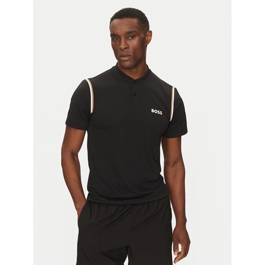 BOSS Polo Pariq 50534347 Czarny Slim Fit ze sklepu MODIVO w kategorii T-shirty męskie - zdjęcie 182596420