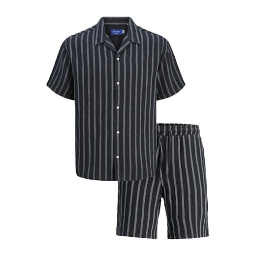 Jack&Jones Komplet koszula i szorty materiałowe Easter 12281255 Granatowy Relaxed Fit ze sklepu MODIVO w kategorii Koszule męskie - zdjęcie 182596431