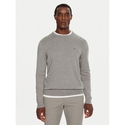Tommy Hilfiger Sweter MW0MW14748 Szary Regular Fit ze sklepu MODIVO w kategorii Swetry męskie - zdjęcie 182596523