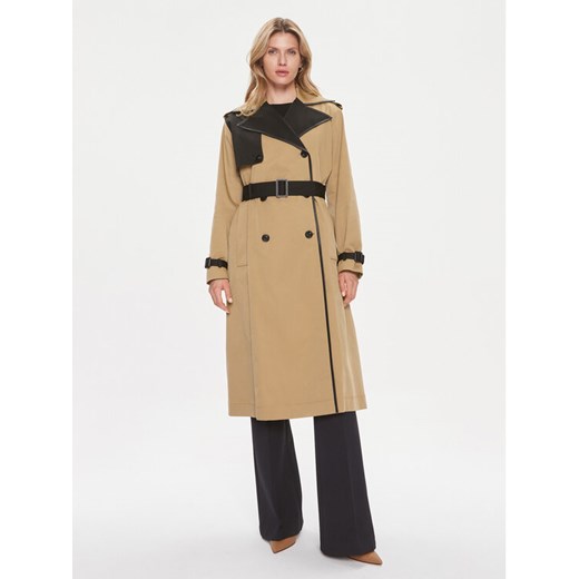 Boss Trencz Caduca 50505713 Beżowy Regular Fit ze sklepu MODIVO w kategorii Płaszcze damskie - zdjęcie 182596571