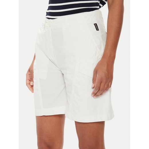 Napapijri Szorty materiałowe Narin NP0A4H8H Écru Loose Fit ze sklepu MODIVO w kategorii Szorty - zdjęcie 182596580