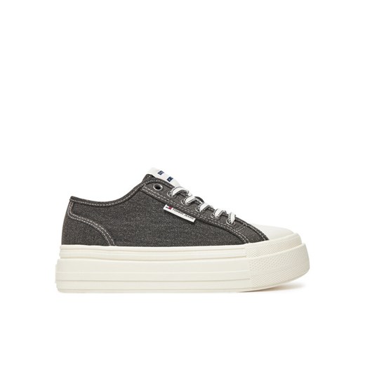 Tommy Jeans Sneakersy Tjw Foxing Flatform Lc EN0EN02736 Czarny ze sklepu MODIVO w kategorii Buty sportowe damskie - zdjęcie 182596751