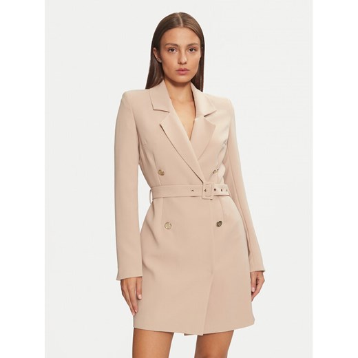 Guess Sukienka koktajlowa Leonie W4BK46 WGLO2 Beżowy Regular Fit ze sklepu MODIVO w kategorii Sukienki - zdjęcie 182596872