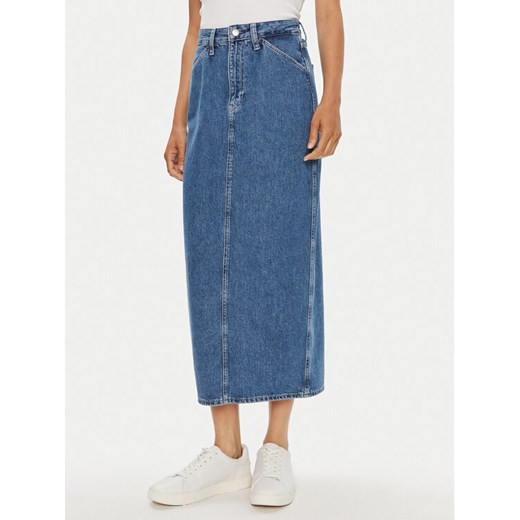Calvin Klein Jeans Spódnica jeansowa J20J223680 Niebieski Regular Fit ze sklepu MODIVO w kategorii Spódnice - zdjęcie 182596953