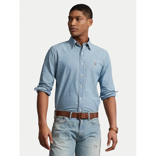 Polo Ralph Lauren Koszula jeansowa 710792042001 Niebieski Custom Fit ze sklepu MODIVO w kategorii Koszule męskie - zdjęcie 182596984