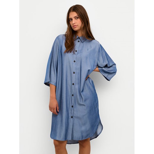 Kaffe Sukienka koszulowa Leonora 10508304 Niebieski Loose Fit ze sklepu MODIVO w kategorii Sukienki - zdjęcie 182596993