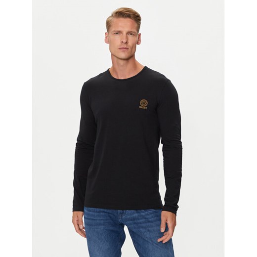 Versace Longsleeve AUU01007 1A10011 Czarny Regular Fit ze sklepu MODIVO w kategorii T-shirty męskie - zdjęcie 182597031