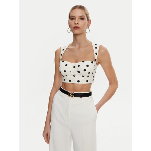 Dolce&Gabbana Top F7AA7T FSFNM Biały Regular Fit ze sklepu MODIVO w kategorii Bluzki damskie - zdjęcie 182597082