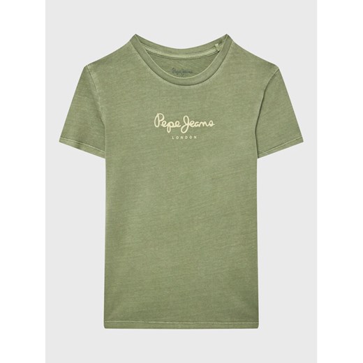 Pepe Jeans T-Shirt West Sir Jr N PB503535 Zielony Regular Fit ze sklepu MODIVO w kategorii T-shirty chłopięce - zdjęcie 182597152