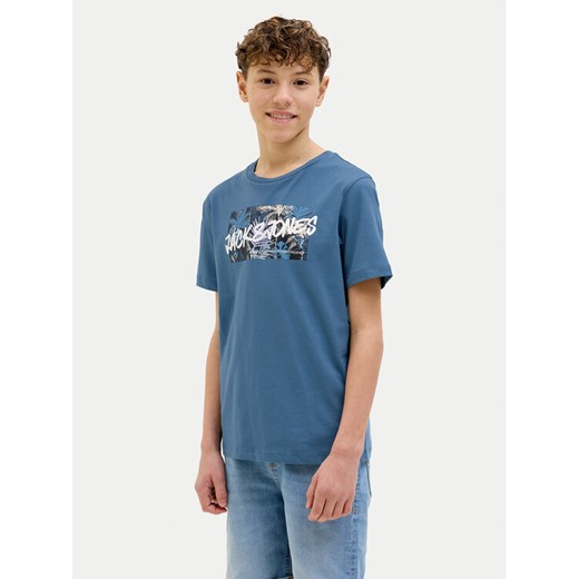 Jack&Jones Junior T-Shirt Hawaii 12269916 Niebieski Standard Fit ze sklepu MODIVO w kategorii T-shirty chłopięce - zdjęcie 182597223