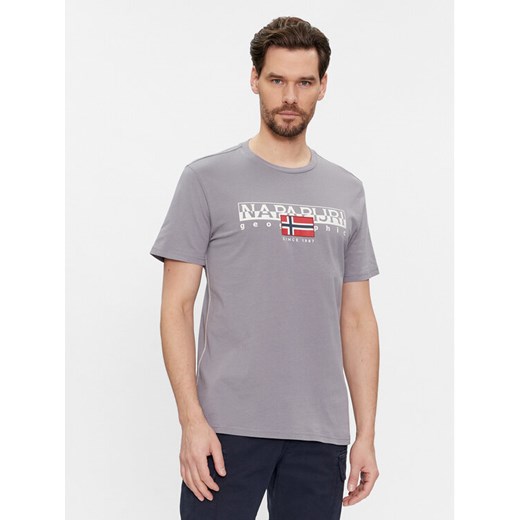 Napapijri T-Shirt S-Aylmer NP0A4HTO Szary Regular Fit ze sklepu MODIVO w kategorii T-shirty męskie - zdjęcie 182597263