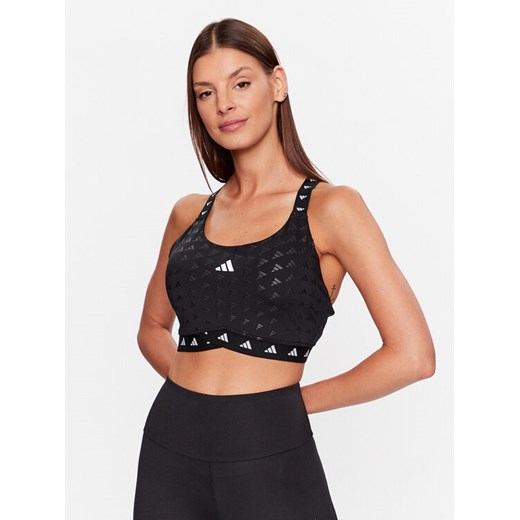 adidas Biustonosz sportowy PowerImpact Luxe Training Medium-Support Bra HS7264 Czarny ze sklepu MODIVO w kategorii Biustonosze - zdjęcie 182597280