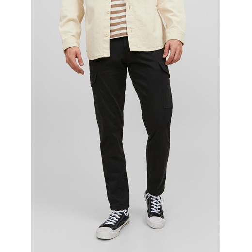 Jack&Jones Spodnie materiałowe Ollie 12224001 Czarny Regular Fit ze sklepu MODIVO w kategorii Spodnie męskie - zdjęcie 182597341