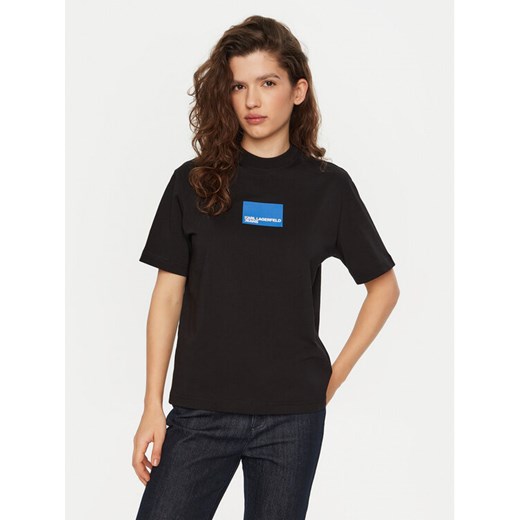 Karl Lagerfeld Jeans T-Shirt A1W17006 Czarny Regular Fit ze sklepu MODIVO w kategorii Bluzki damskie - zdjęcie 182597472