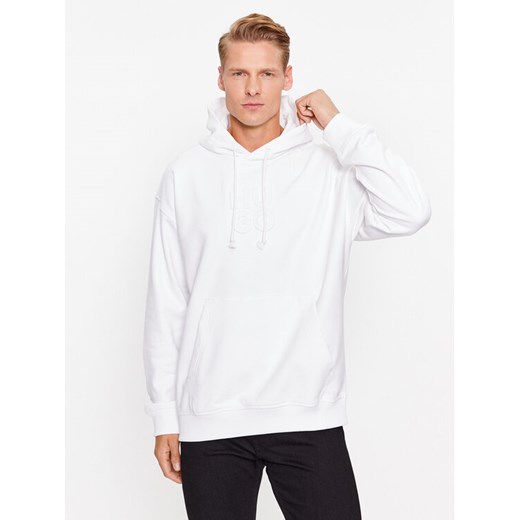 Hugo Bluza Dokras 50496651 Biały Relaxed Fit ze sklepu MODIVO w kategorii Bluzy męskie - zdjęcie 182597474
