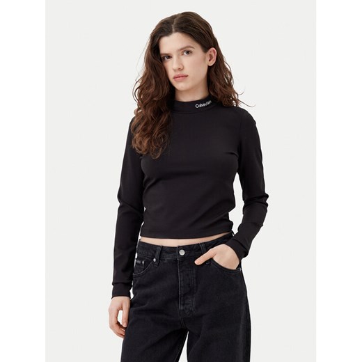 Calvin Klein Jeans Bluzka J20J224763 Czarny Regular Fit ze sklepu MODIVO w kategorii Bluzki damskie - zdjęcie 182597484