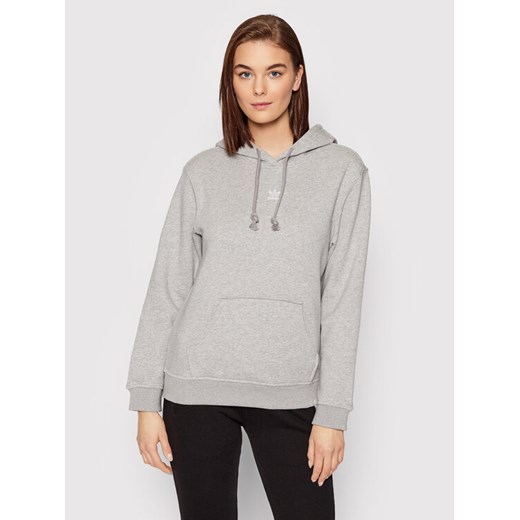 adidas Bluza adicolor Essentials Fleece HF7504 Szary Regular Fit ze sklepu MODIVO w kategorii Bluzy damskie - zdjęcie 182597543
