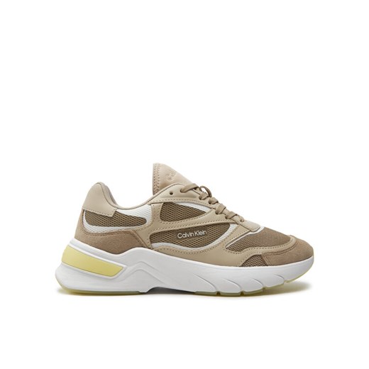 Calvin Klein Sneakersy Runner Lace Up Mesh Mix HW0HW01904 Brązowy Calvin Klein 36 MODIVO