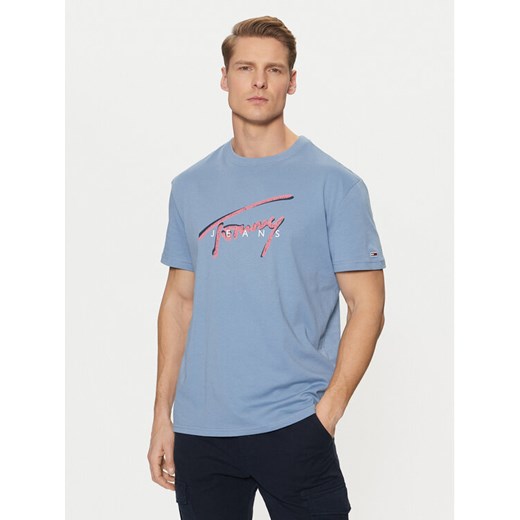 Tommy Jeans T-Shirt Signature DM0DM21109 Niebieski Regular Fit ze sklepu MODIVO w kategorii T-shirty męskie - zdjęcie 182597662