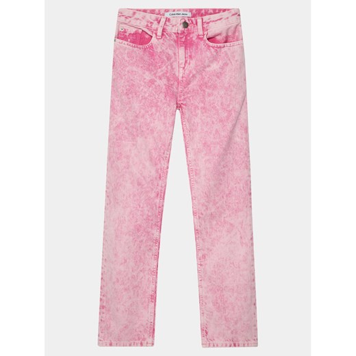 Calvin Klein Jeans Jeansy IG0IG02270 Różowy Straight Fit ze sklepu MODIVO w kategorii Spodnie dziewczęce - zdjęcie 182597743
