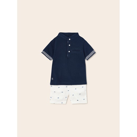 Mayoral Komplet polo i spodenki 1296 Biały Regular Fit ze sklepu MODIVO w kategorii Komplety niemowlęce - zdjęcie 182597801