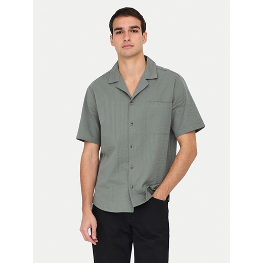 Only & Sons Koszula Eye Resort 22030342 Zielony Relaxed Fit ze sklepu MODIVO w kategorii Koszule męskie - zdjęcie 182597834