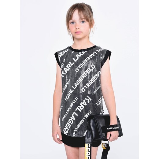 Karl Lagerfeld Kids Sukienka elegancka Z12242 S Czarny Regular Fit ze sklepu MODIVO w kategorii Sukienki dziewczęce - zdjęcie 182598102