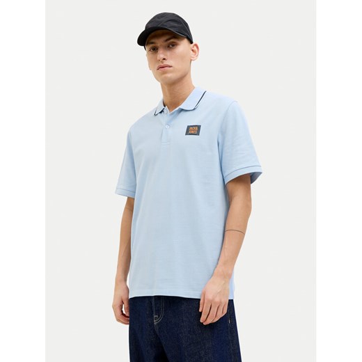 Jack&Jones Polo Hudson 12269238 Błękitny Regular Fit ze sklepu MODIVO w kategorii T-shirty męskie - zdjęcie 182598103