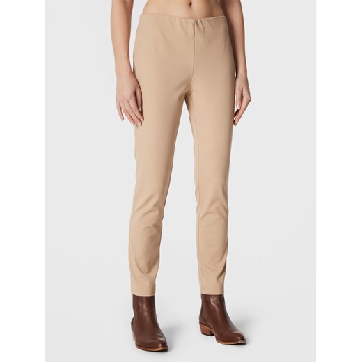 Lauren Ralph Lauren Spodnie materiałowe 200631310018 Beżowy Slim Fit ze sklepu MODIVO w kategorii Spodnie damskie - zdjęcie 182598120