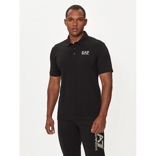 EA7 Emporio Armani Polo 6DPF16 PJVQZ 1200 Czarny Regular Fit ze sklepu MODIVO w kategorii T-shirty męskie - zdjęcie 182598152