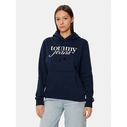 Tommy Jeans Bluza DW0DW20170 Granatowy Regular Fit ze sklepu MODIVO w kategorii Bluzy damskie - zdjęcie 182598184