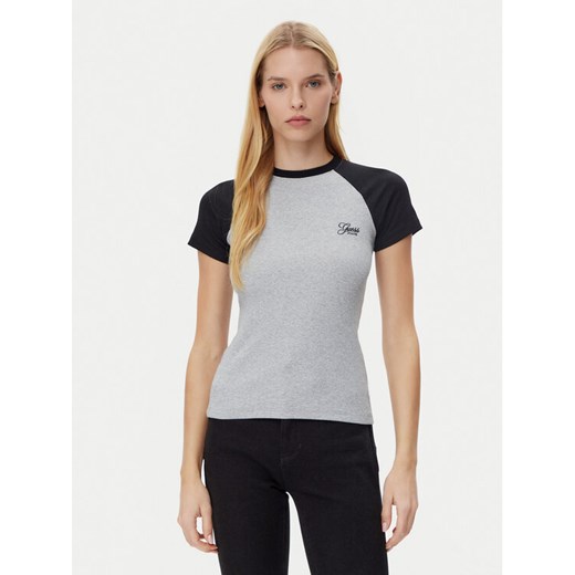 Guess T-Shirt W5GP61 KA0H1 Szary Regular Fit ze sklepu MODIVO w kategorii Bluzki damskie - zdjęcie 182598273