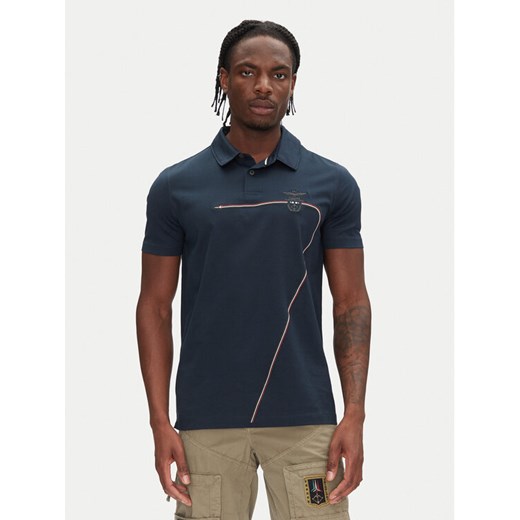 Aeronautica Militare Polo 251PO1862J682 Granatowy Regular Fit ze sklepu MODIVO w kategorii T-shirty męskie - zdjęcie 182598332