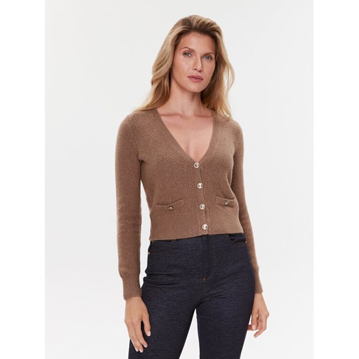 Guess Kardigan W3BR15 Z2QA0 Brązowy Regular Fit ze sklepu MODIVO w kategorii Swetry damskie - zdjęcie 182598480