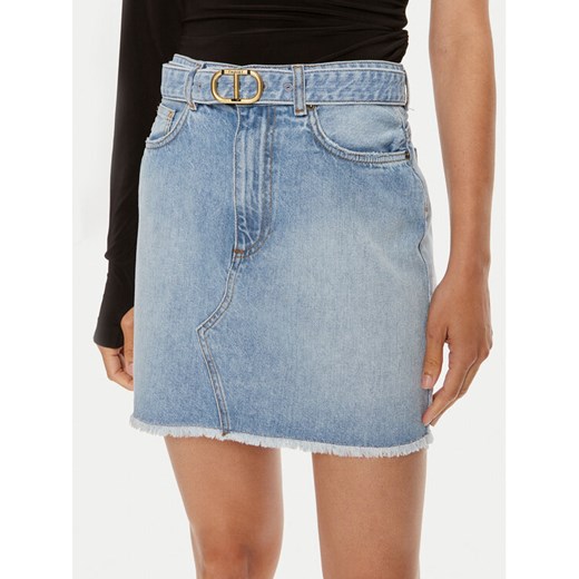 TWINSET Spódnica jeansowa 241TT2391 Niebieski Straight Fit ze sklepu MODIVO w kategorii Spódnice - zdjęcie 182598560