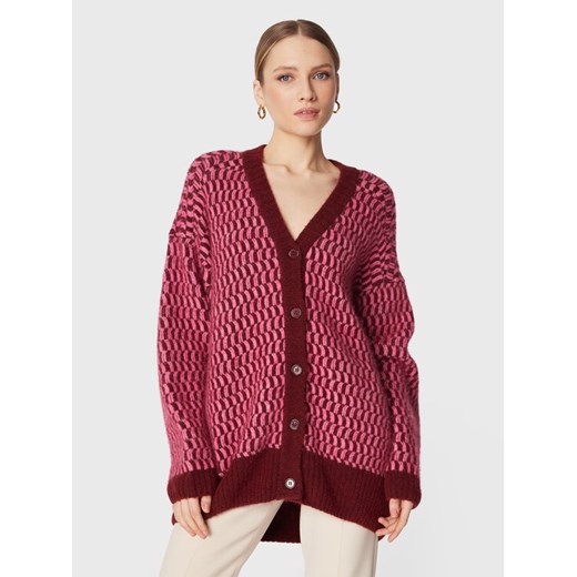 American Vintage Kardigan East EAST19IH22 Bordowy Relaxed Fit American Vintage 00 MODIVO