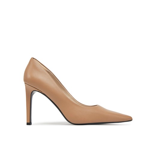 Calvin Klein Szpilki Heel Pump 90 - Lth HW0HW02336 Brązowy ze sklepu MODIVO w kategorii Czółenka - zdjęcie 182598610