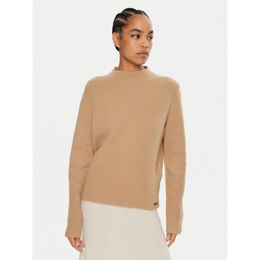 Calvin Klein Sweter K20K207426 Brązowy Relaxed Fit ze sklepu MODIVO w kategorii Swetry damskie - zdjęcie 182598613