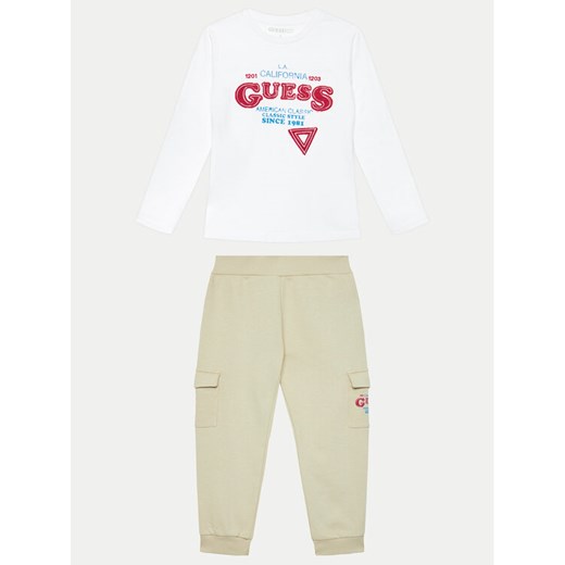 Guess Komplet bluzka i spodnie N4YG10 K8HM3 Biały Regular Fit ze sklepu MODIVO w kategorii Komplety dziewczęce - zdjęcie 182598621