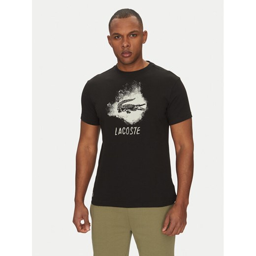 Lacoste T-Shirt TH8917 Czarny Regular Fit ze sklepu MODIVO w kategorii T-shirty męskie - zdjęcie 182598633