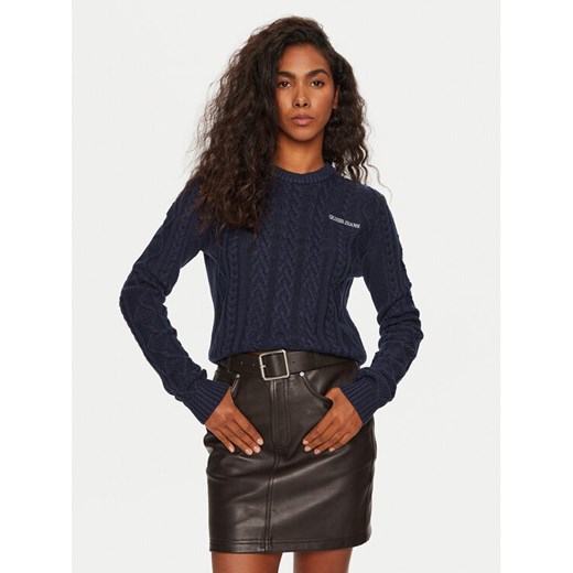 Guess Jeans Sweter W4BR13 Z3HN2 Granatowy Regular Fit ze sklepu MODIVO w kategorii Swetry damskie - zdjęcie 182598661