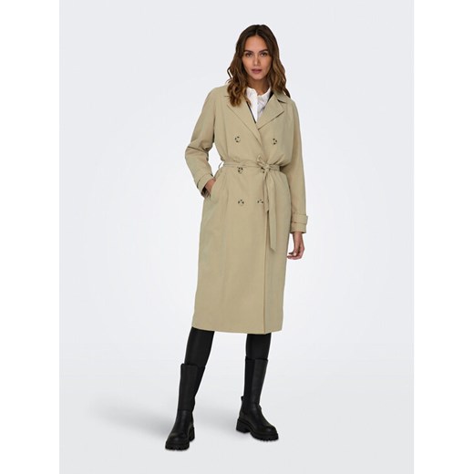 JDY Trencz Panther 15281785 Beżowy Regular Fit ze sklepu MODIVO w kategorii Płaszcze damskie - zdjęcie 182598674